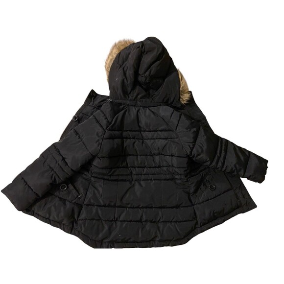 Steve Madden Girl’s Puffer‎ Jacket With Removable Faux Fur Hood Size 6X Black - Picture 3 of 7